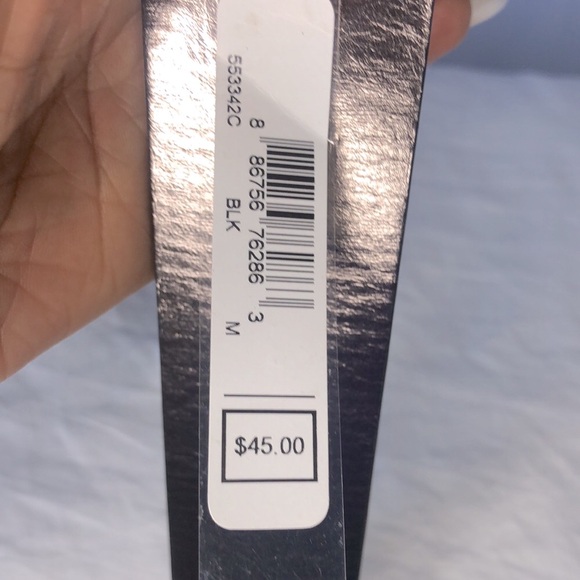 MICHAEL KORS black and gray signature women’s belt. Size M. Silver MK buckle. - Picture 10 of 13